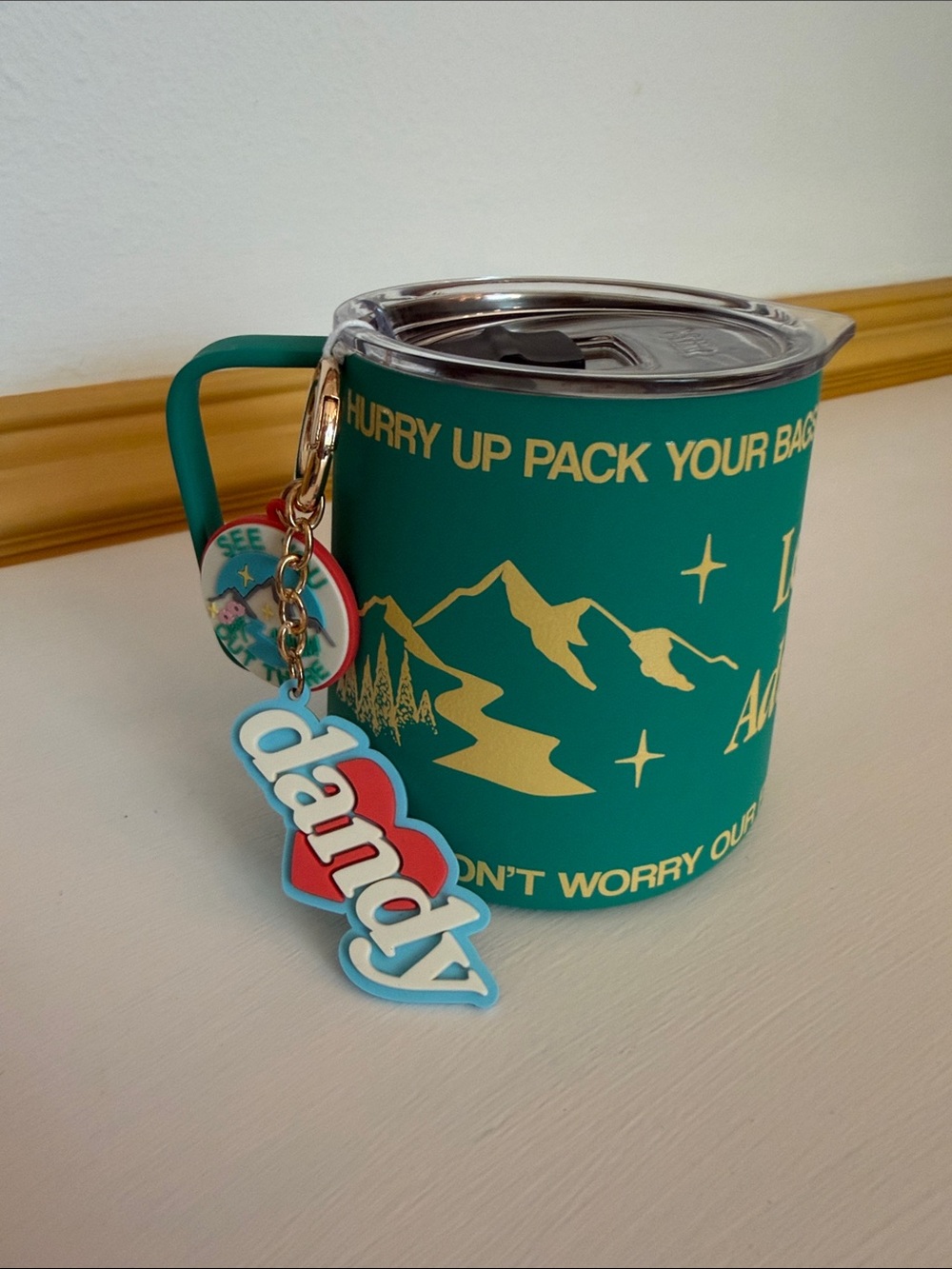 NEW starbucks x Dandy World 2026 Tea Mug road trip mug 12oz w charms green